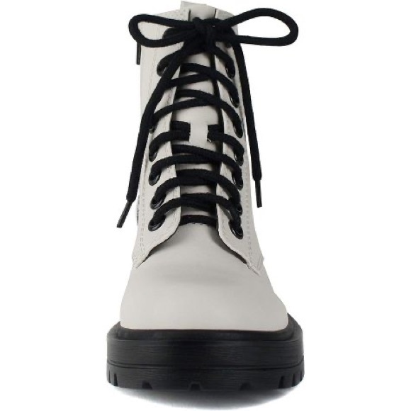 Soda Firm Women Lace Up Combat Boots with Side Zipper. White. Sz 10. - Picture 15 of 15